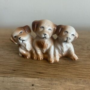VTG DOG TRIO PORCELAIN JAPAN ADORABLE NO CHIPS OR CRACKS Trinket Shelf